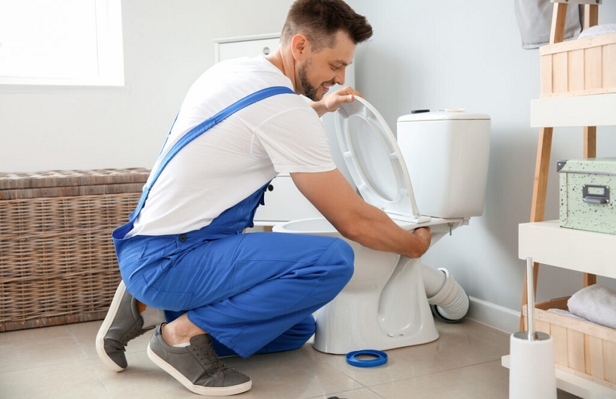 toilet in restroom