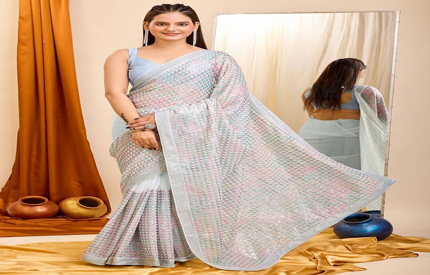 Pastel Saree Look